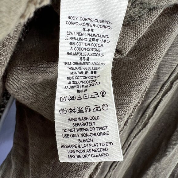 Free People Aster High-Low Henley Tunic Top Size XS Olive Green Linen Blend - Picture 8 of 10